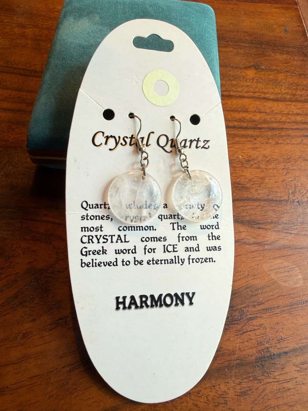 Crystal Quartz Clear Round Drop Earrings